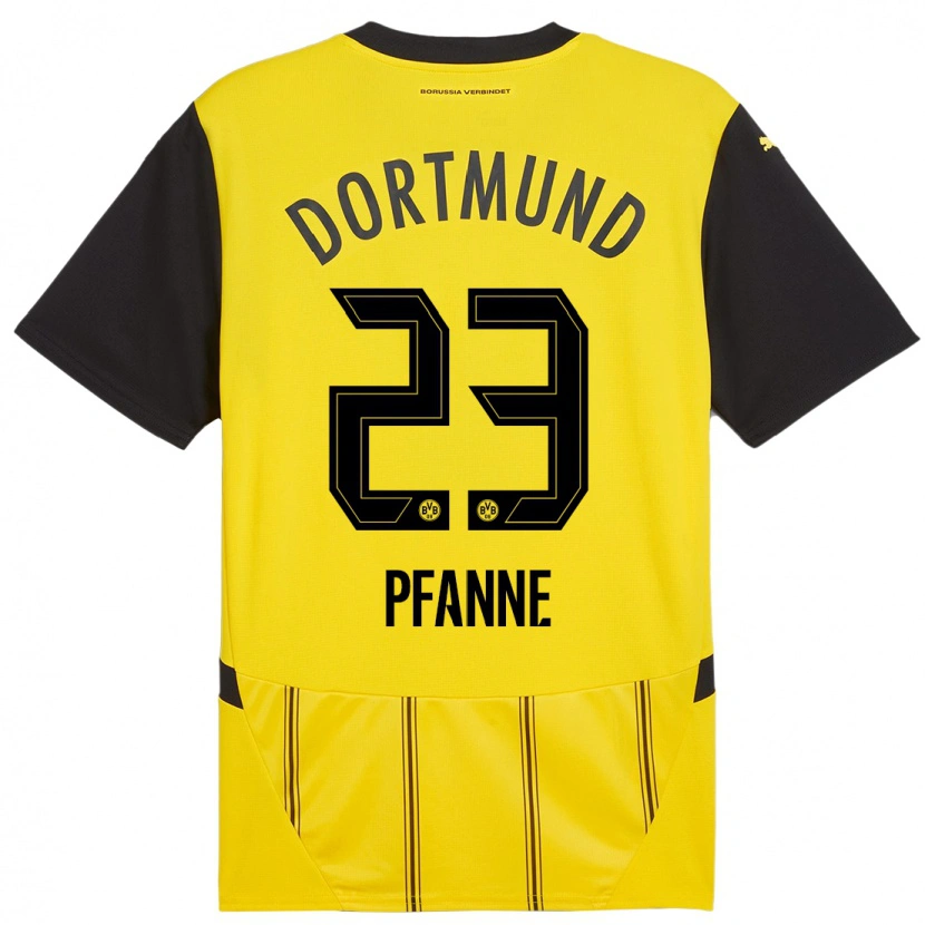 Danxen Børn Franz Pfanne #23 Gul Sort Hjemmebane Spillertrøjer 2024/25 Trøje T-Shirt
