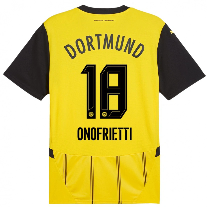 Danxen Børn Vincenzo Onofrietti #18 Gul Sort Hjemmebane Spillertrøjer 2024/25 Trøje T-Shirt