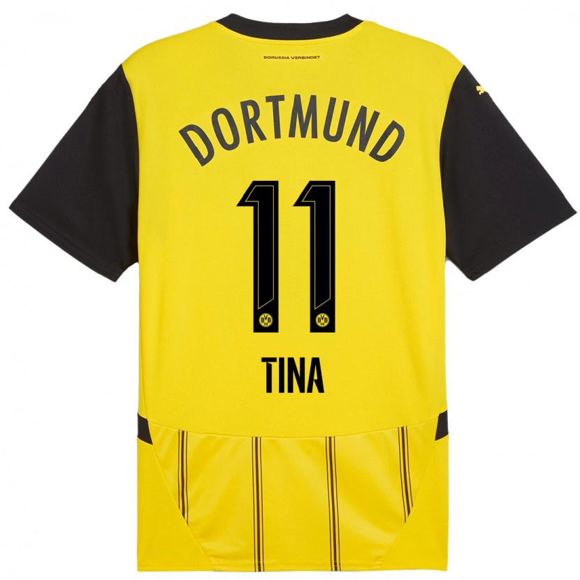 Danxen Børn Abdulla Tina #11 Gul Sort Hjemmebane Spillertrøjer 2024/25 Trøje T-Shirt