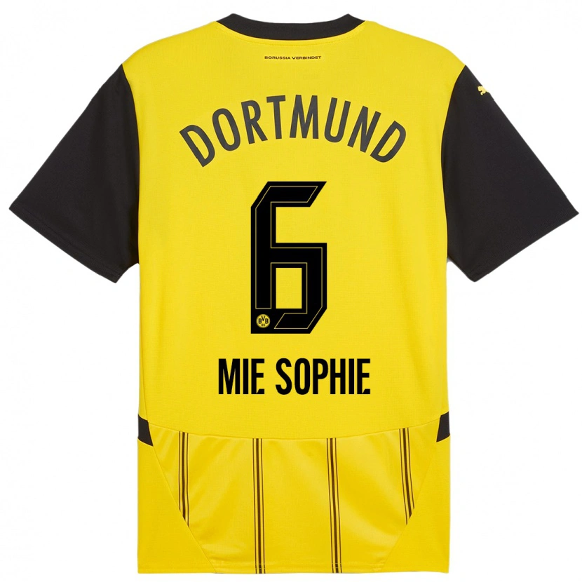 Danxen Børn Sando Mie Sophie #6 Gul Sort Hjemmebane Spillertrøjer 2024/25 Trøje T-Shirt