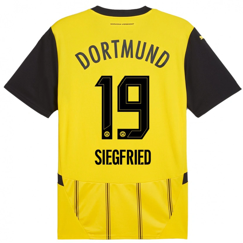 Danxen Børn Janz Siegfried #19 Gul Sort Hjemmebane Spillertrøjer 2024/25 Trøje T-Shirt