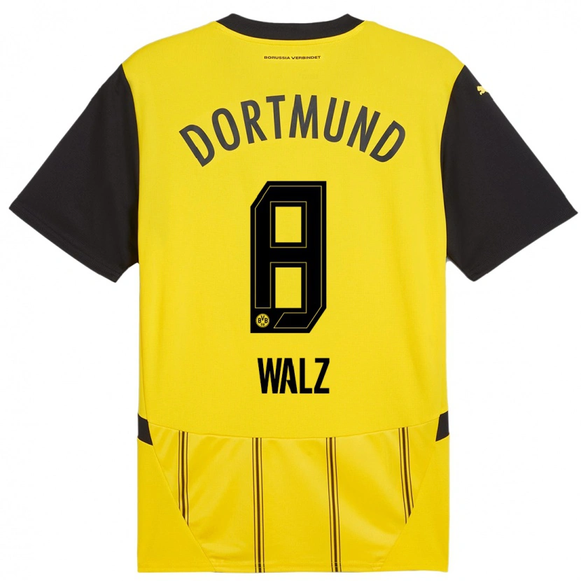 Danxen Børn Vasco Walz #8 Gul Sort Hjemmebane Spillertrøjer 2024/25 Trøje T-Shirt