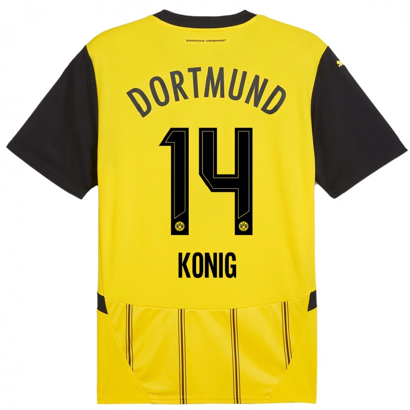 Danxen Børn Raul Konig #14 Gul Sort Hjemmebane Spillertrøjer 2024/25 Trøje T-Shirt