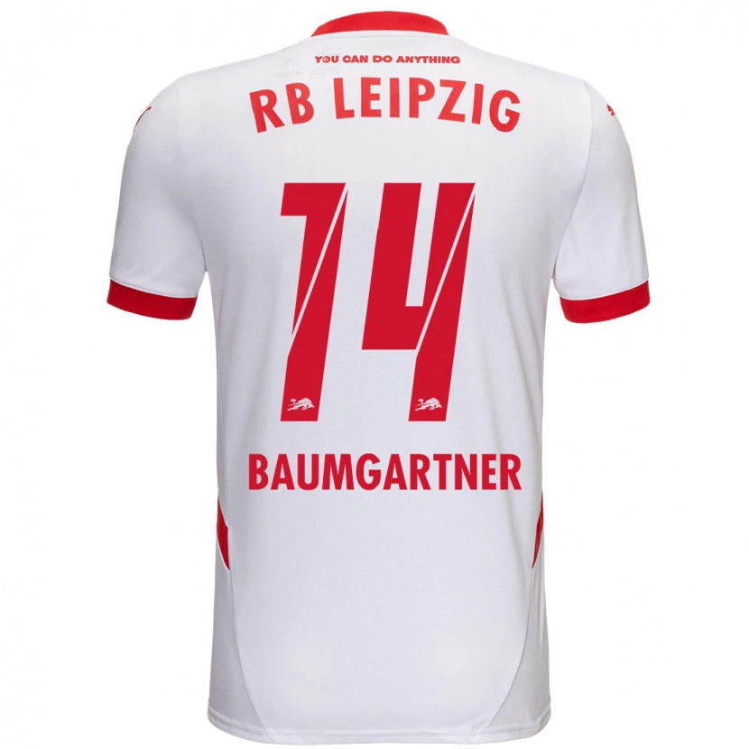 Danxen Børn Christoph Baumgartner #14 Hvid Rød Hjemmebane Spillertrøjer 2024/25 Trøje T-Shirt