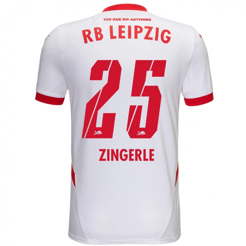Danxen Børn Leopold Zingerle #25 Hvid Rød Hjemmebane Spillertrøjer 2024/25 Trøje T-Shirt