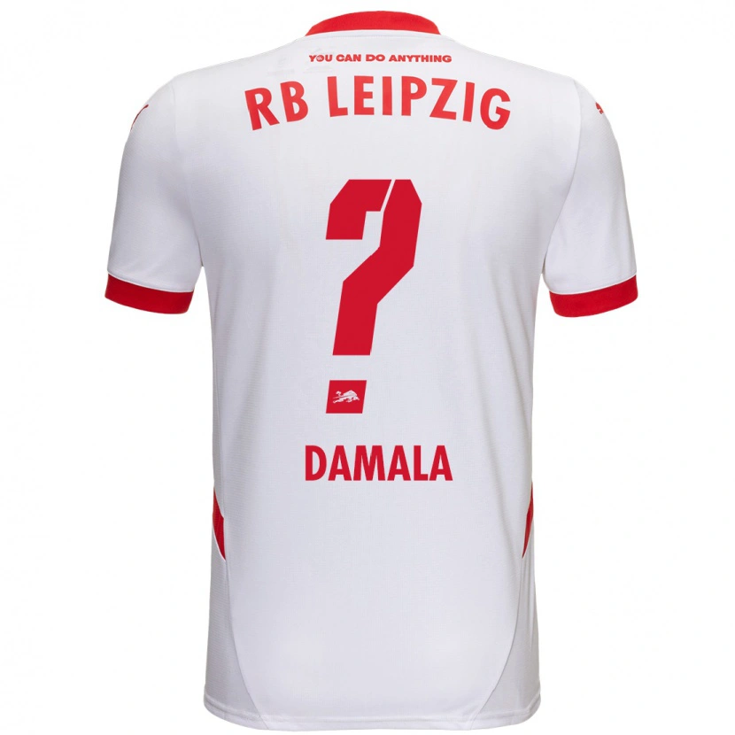 Danxen Børn Bilal Damala #0 Hvid Rød Hjemmebane Spillertrøjer 2024/25 Trøje T-Shirt
