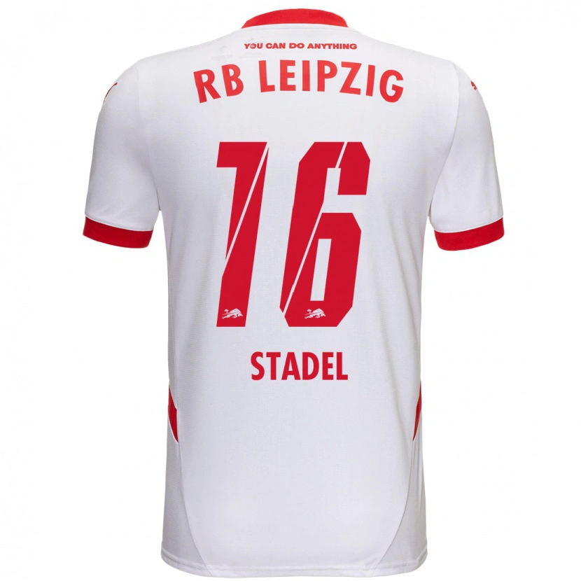 Danxen Børn Maddox Stadel #16 Hvid Rød Hjemmebane Spillertrøjer 2024/25 Trøje T-Shirt