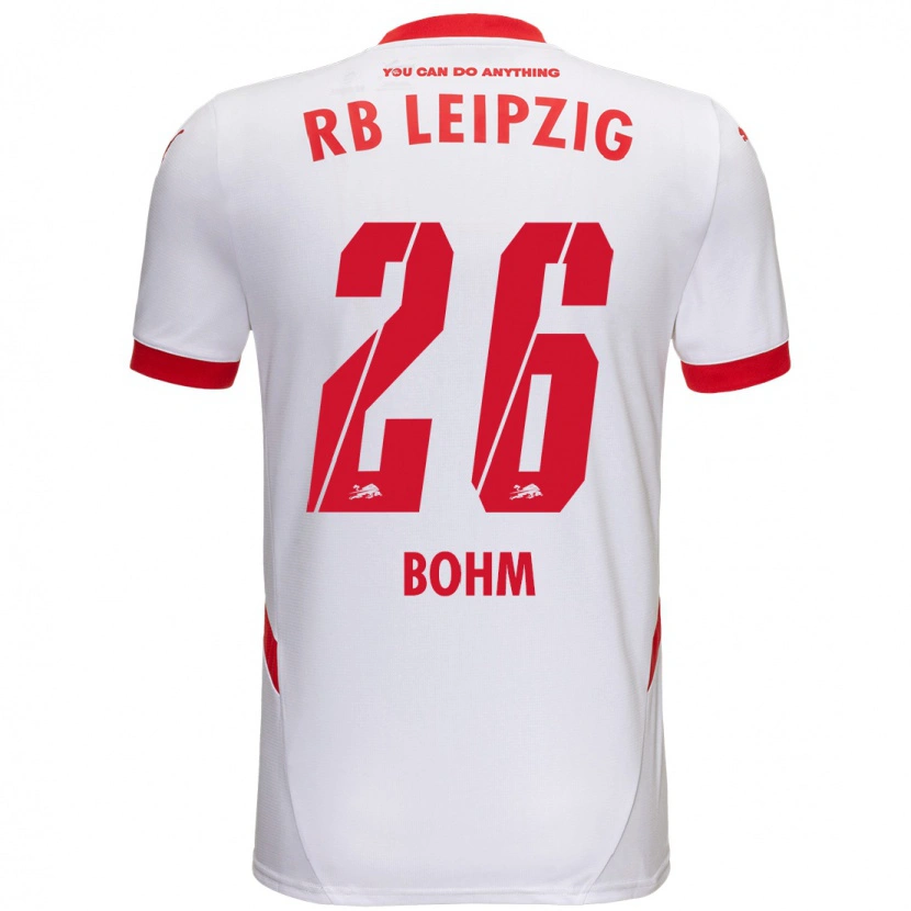 Danxen Børn Pepe Böhm #26 Hvid Rød Hjemmebane Spillertrøjer 2024/25 Trøje T-Shirt