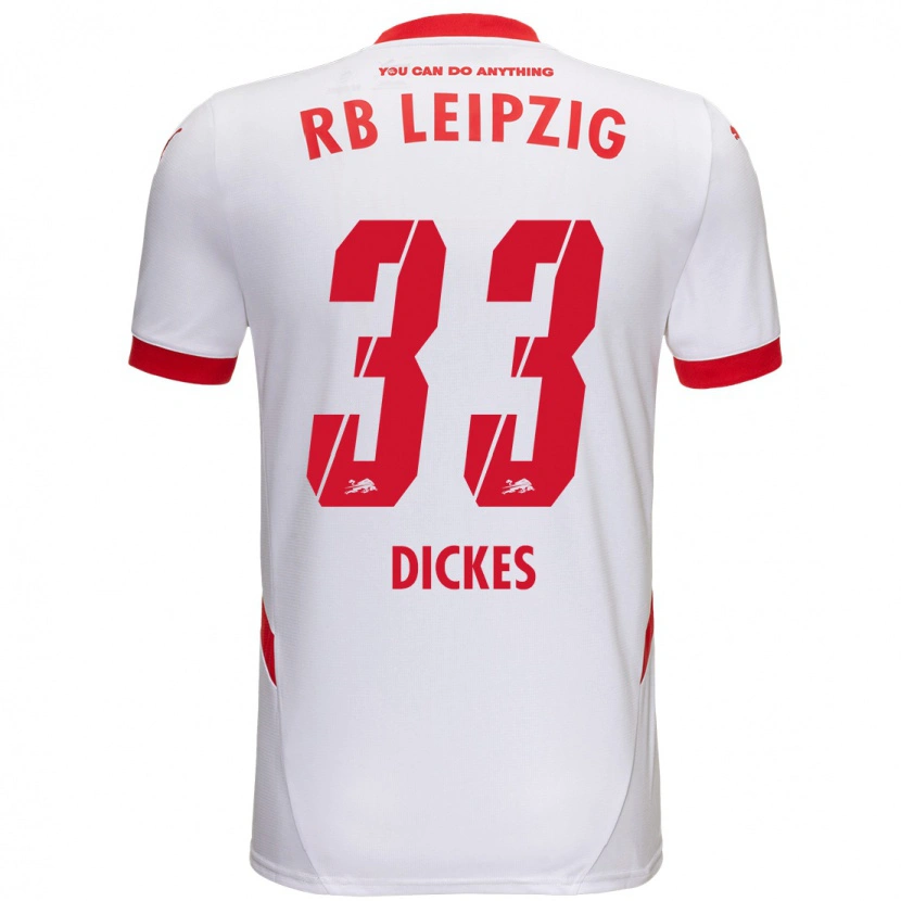 Danxen Børn Fernando Dickes #33 Hvid Rød Hjemmebane Spillertrøjer 2024/25 Trøje T-Shirt