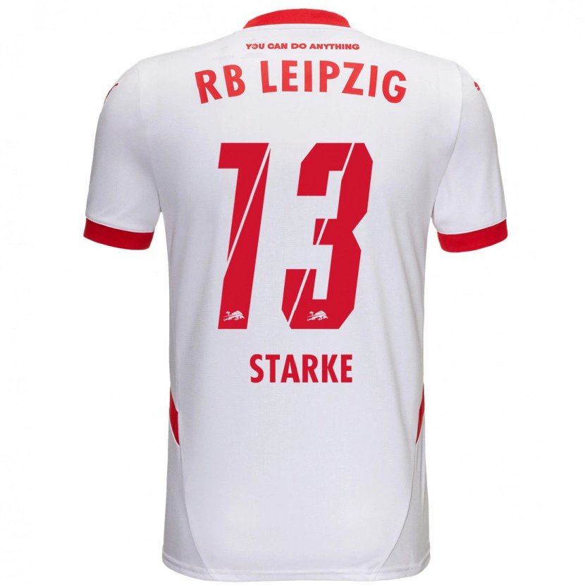 Danxen Børn Sandra Starke #13 Hvid Rød Hjemmebane Spillertrøjer 2024/25 Trøje T-Shirt