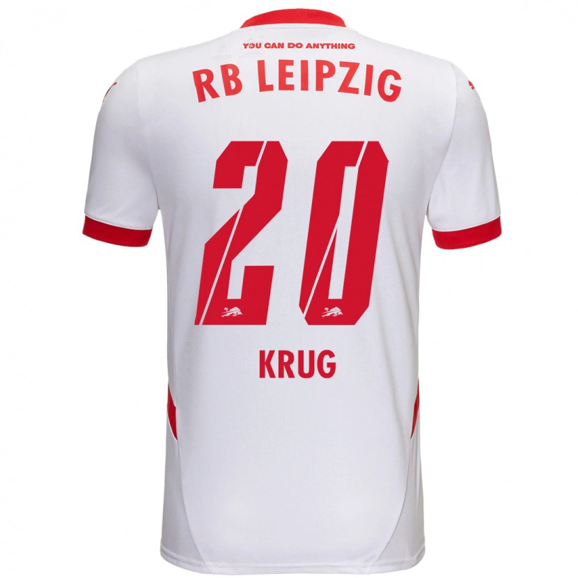 Danxen Børn Victoria Krug #20 Hvid Rød Hjemmebane Spillertrøjer 2024/25 Trøje T-Shirt