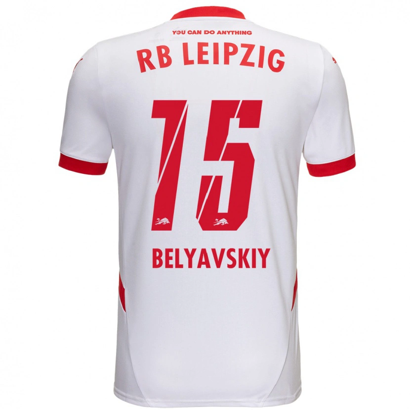 Danxen Børn David Belyavskiy #15 Hvid Rød Hjemmebane Spillertrøjer 2024/25 Trøje T-Shirt