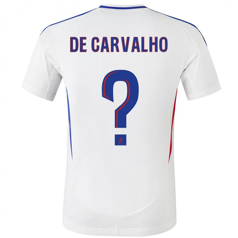 Danxen Børn Mathys De Carvalho #0 Hvid Blå Hjemmebane Spillertrøjer 2024/25 Trøje T-Shirt