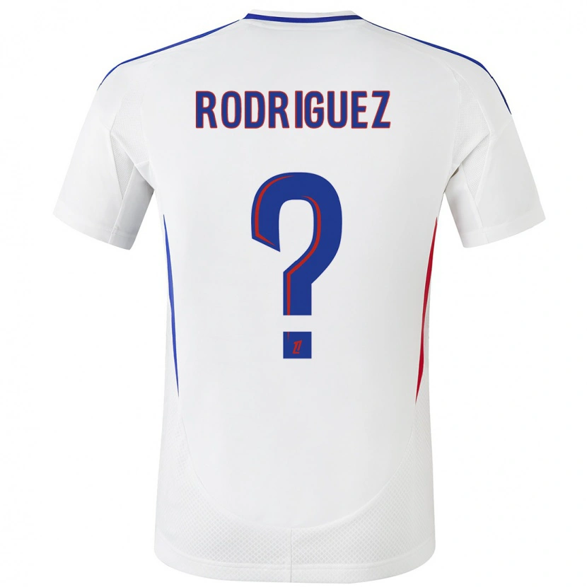 Danxen Børn Alejandro Gomes Rodríguez #0 Hvid Blå Hjemmebane Spillertrøjer 2024/25 Trøje T-Shirt