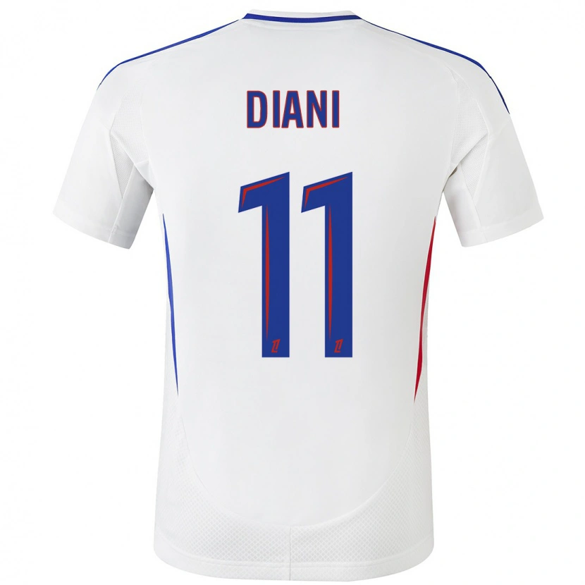 Danxen Børn Kadidiatou Diani #11 Hvid Blå Hjemmebane Spillertrøjer 2024/25 Trøje T-Shirt