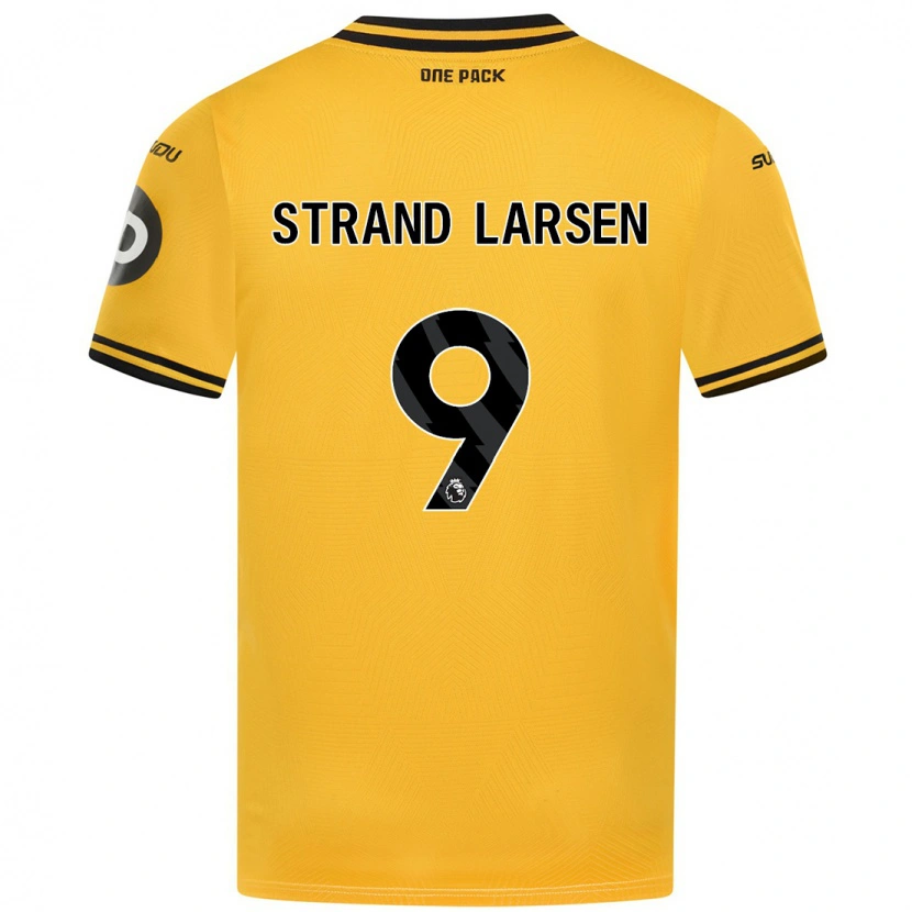 Danxen Børn Jørgen Strand Larsen #9 Gul Hjemmebane Spillertrøjer 2024/25 Trøje T-Shirt