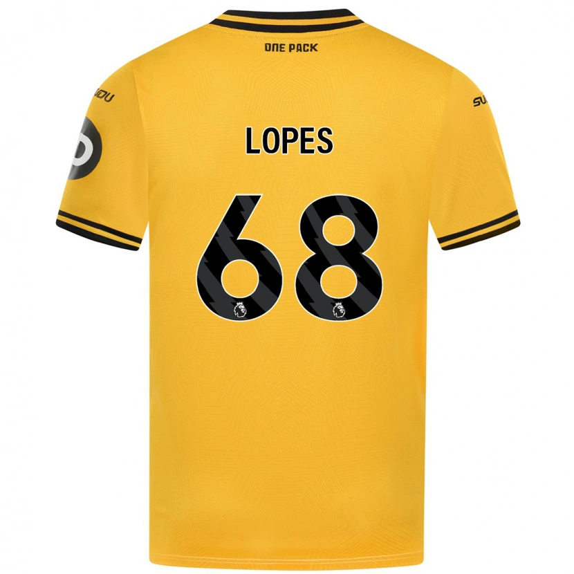 Danxen Børn Leo Lopes #68 Gul Hjemmebane Spillertrøjer 2024/25 Trøje T-Shirt