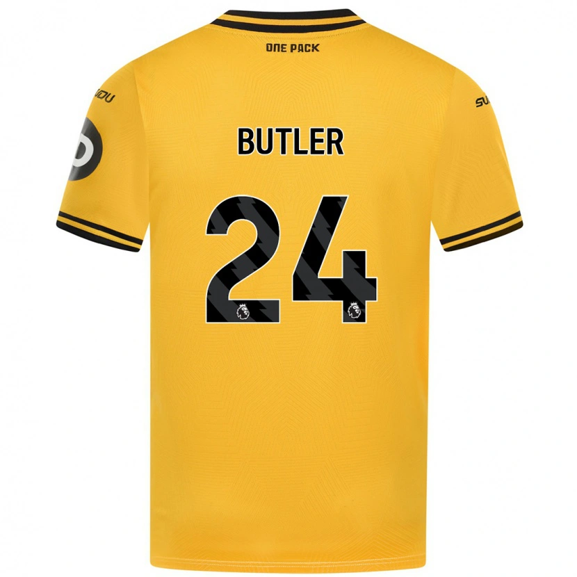 Danxen Børn Elli Butler #24 Gul Hjemmebane Spillertrøjer 2024/25 Trøje T-Shirt