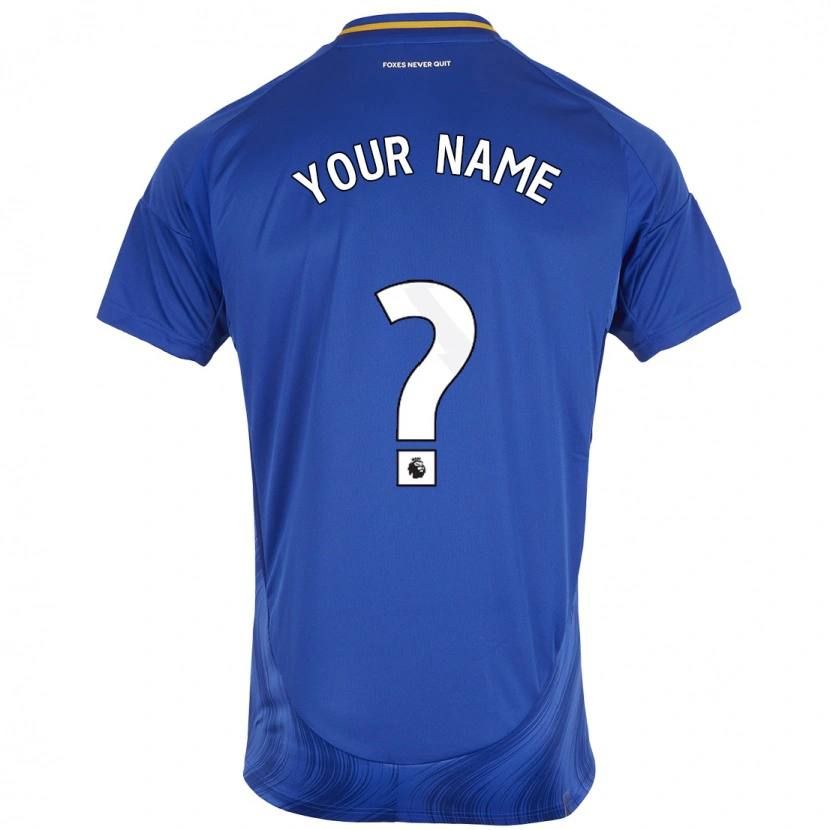 Danxen Børn Dit Navn #0 Blå Hvid Hjemmebane Spillertrøjer 2024/25 Trøje T-Shirt