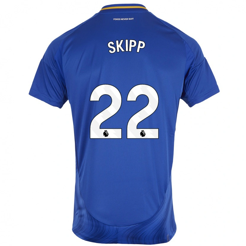 Danxen Børn Oliver Skipp #22 Blå Hvid Hjemmebane Spillertrøjer 2024/25 Trøje T-Shirt