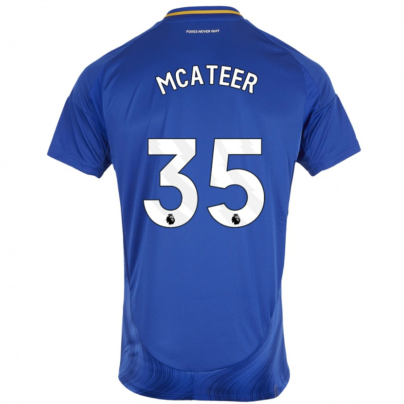 Danxen Børn Kasey Mcateer #35 Blå Hvid Hjemmebane Spillertrøjer 2024/25 Trøje T-Shirt