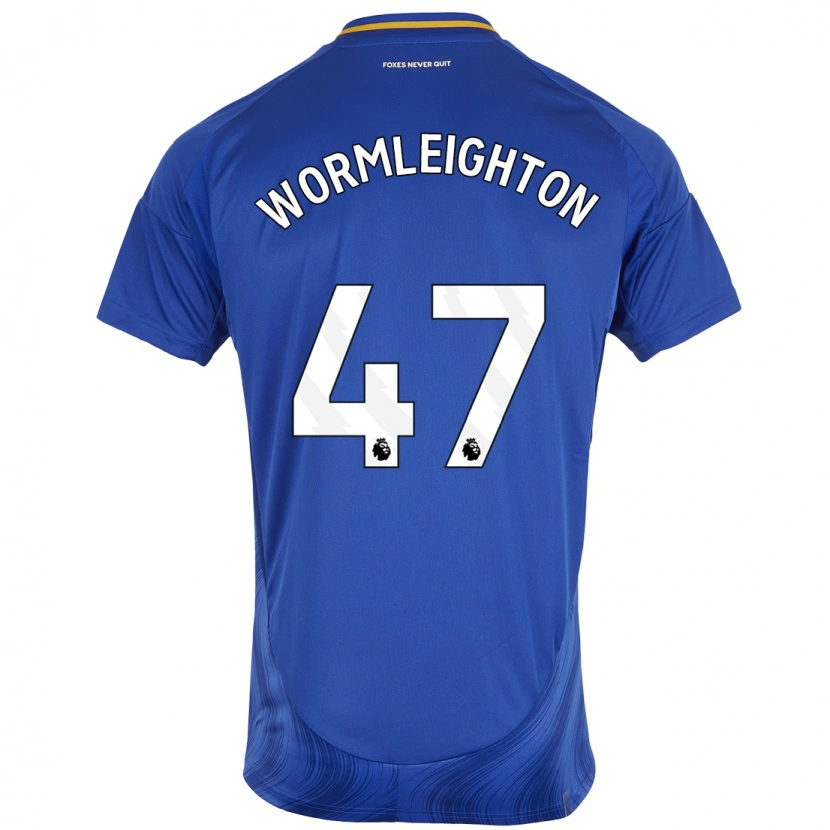 Danxen Børn Joe Wormleighton #47 Blå Hvid Hjemmebane Spillertrøjer 2024/25 Trøje T-Shirt