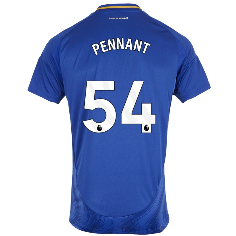 Danxen Børn Kian Pennant #54 Blå Hvid Hjemmebane Spillertrøjer 2024/25 Trøje T-Shirt
