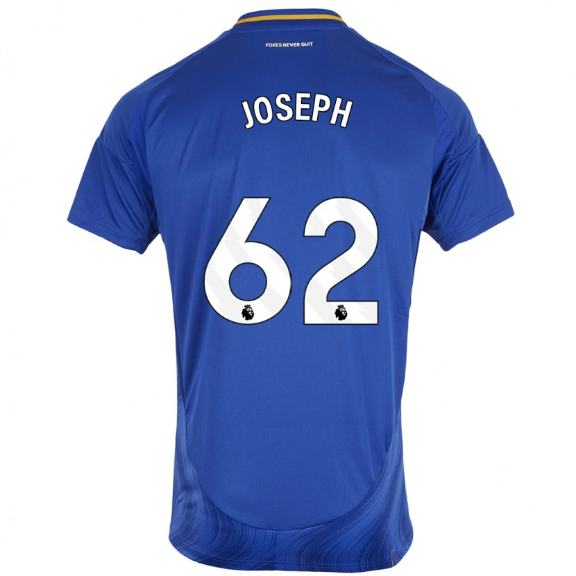 Danxen Børn Jayden Joseph #62 Blå Hvid Hjemmebane Spillertrøjer 2024/25 Trøje T-Shirt