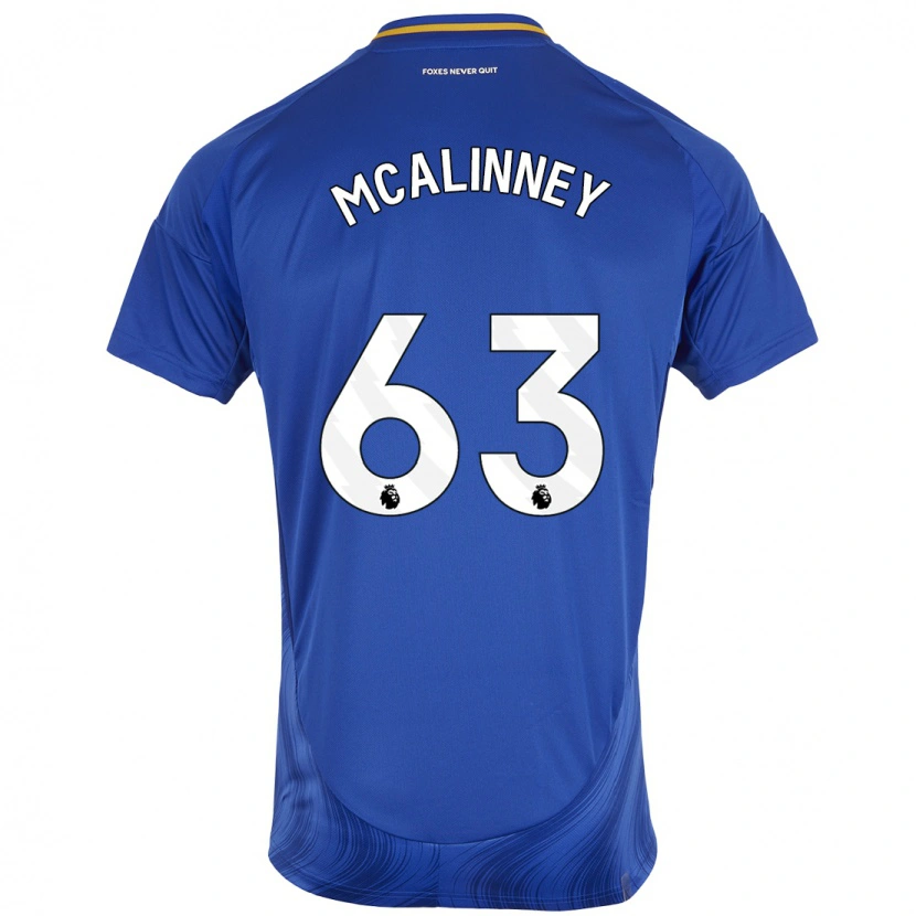 Danxen Børn Liam Mcalinney #63 Blå Hvid Hjemmebane Spillertrøjer 2024/25 Trøje T-Shirt