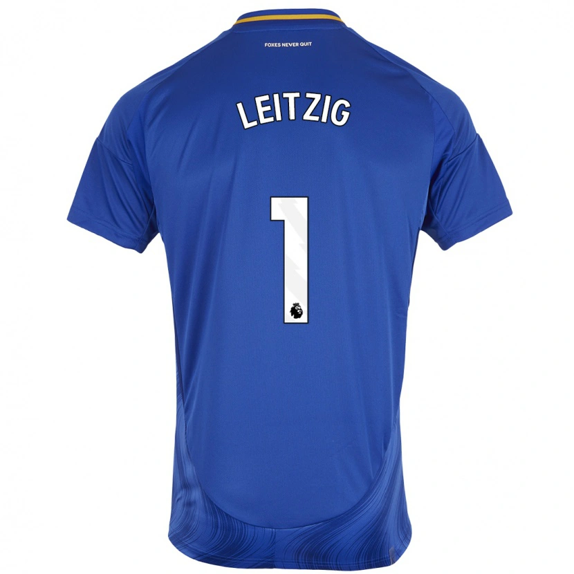 Danxen Børn Janina Leitzig #1 Blå Hvid Hjemmebane Spillertrøjer 2024/25 Trøje T-Shirt