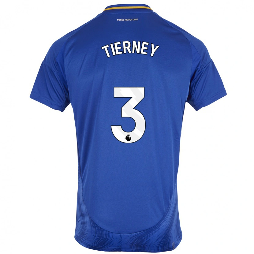 Danxen Børn Sam Tierney #3 Blå Hvid Hjemmebane Spillertrøjer 2024/25 Trøje T-Shirt