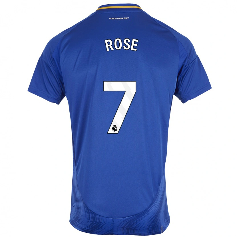 Danxen Børn Deanne Rose #7 Blå Hvid Hjemmebane Spillertrøjer 2024/25 Trøje T-Shirt