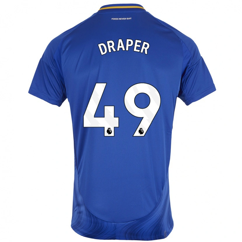 Danxen Børn Denny Draper #49 Blå Hvid Hjemmebane Spillertrøjer 2024/25 Trøje T-Shirt