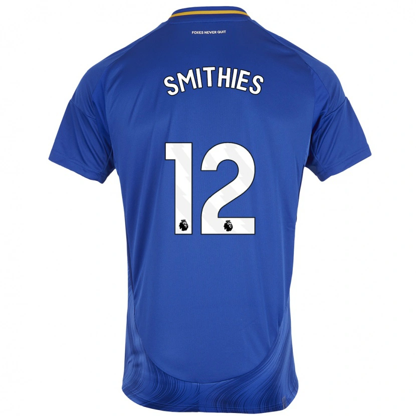 Danxen Børn Alex Smithies #12 Blå Hvid Hjemmebane Spillertrøjer 2024/25 Trøje T-Shirt