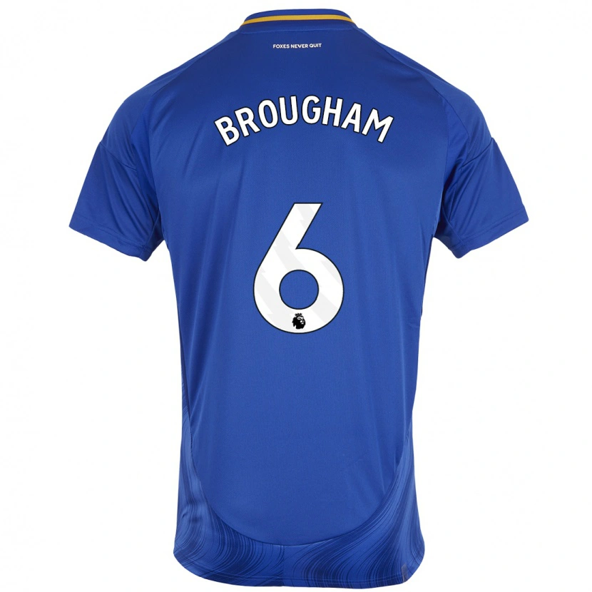 Danxen Børn Georgia Brougham #6 Blå Hvid Hjemmebane Spillertrøjer 2024/25 Trøje T-Shirt