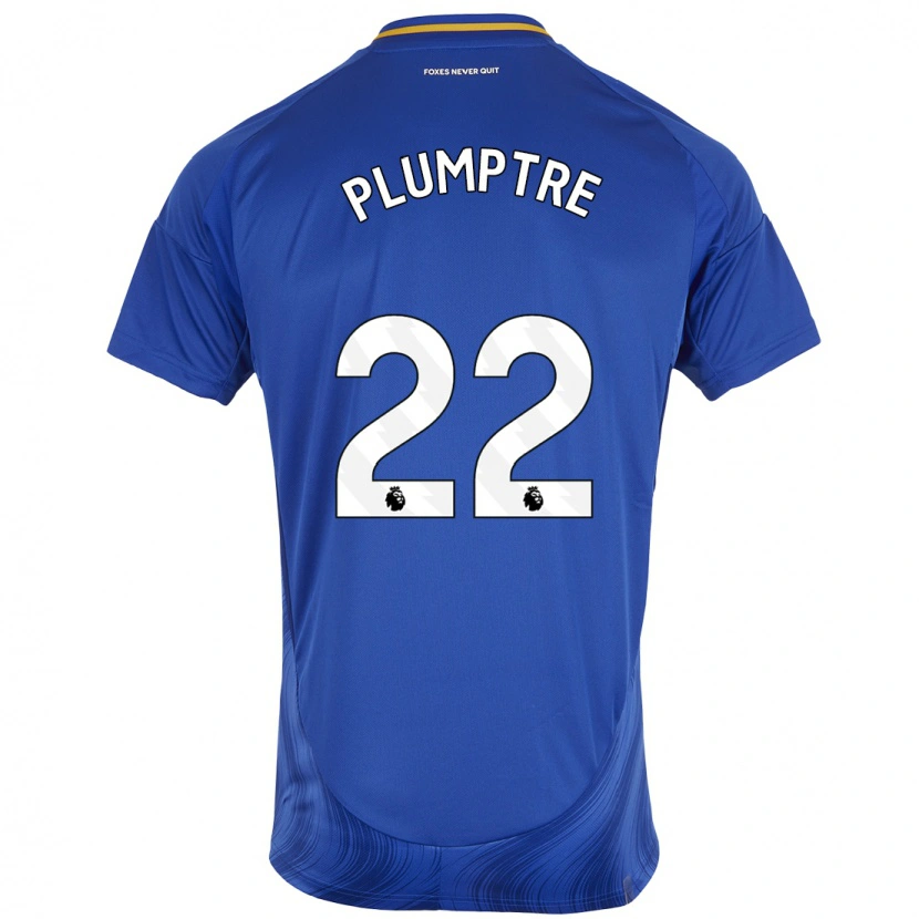 Danxen Børn Ashleigh Plumptre #22 Blå Hvid Hjemmebane Spillertrøjer 2024/25 Trøje T-Shirt