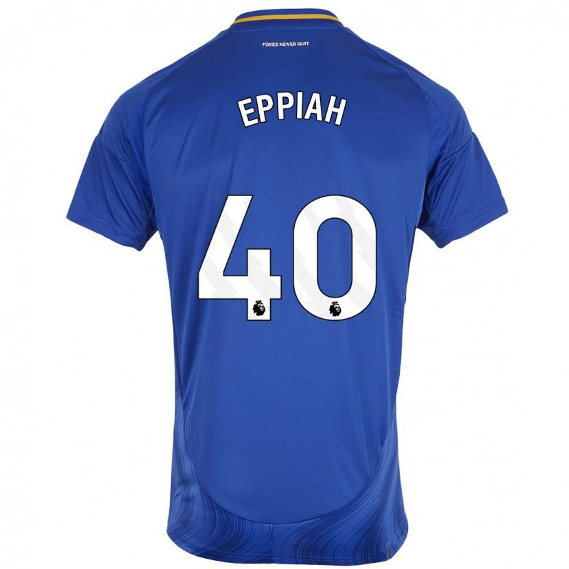 Danxen Børn Josh Eppiah #40 Blå Hvid Hjemmebane Spillertrøjer 2024/25 Trøje T-Shirt
