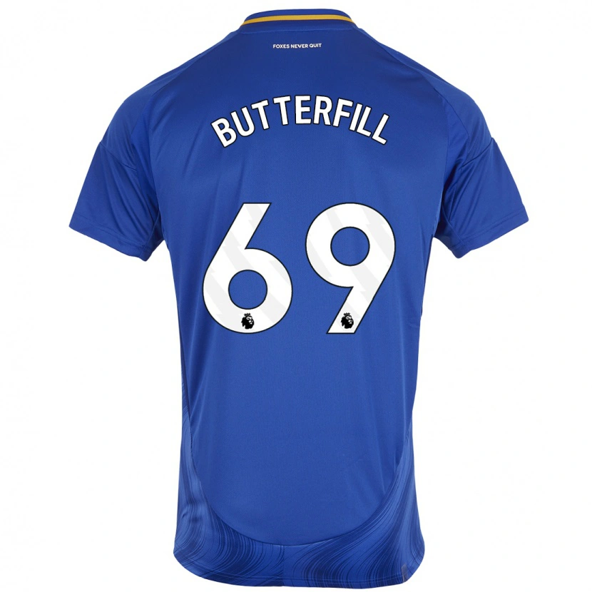 Danxen Børn Jack Butterfill #69 Blå Hvid Hjemmebane Spillertrøjer 2024/25 Trøje T-Shirt