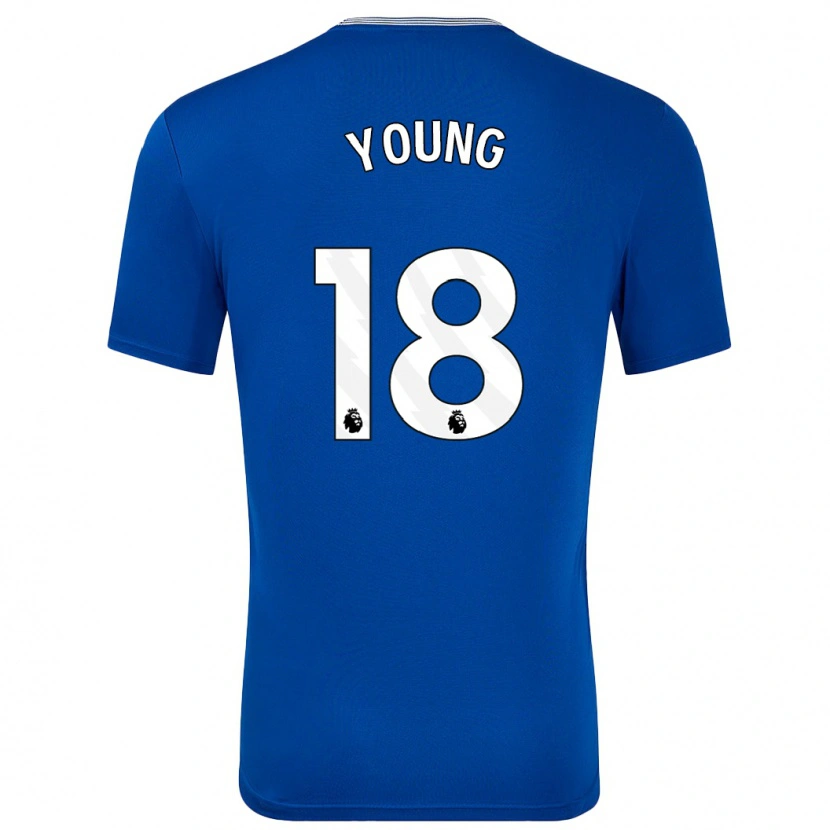 Danxen Børn Ashley Young #18 Blå Med Hjemmebane Spillertrøjer 2024/25 Trøje T-Shirt