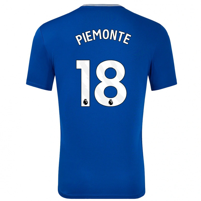 Danxen Børn Martina Piemonte #18 Blå Med Hjemmebane Spillertrøjer 2024/25 Trøje T-Shirt