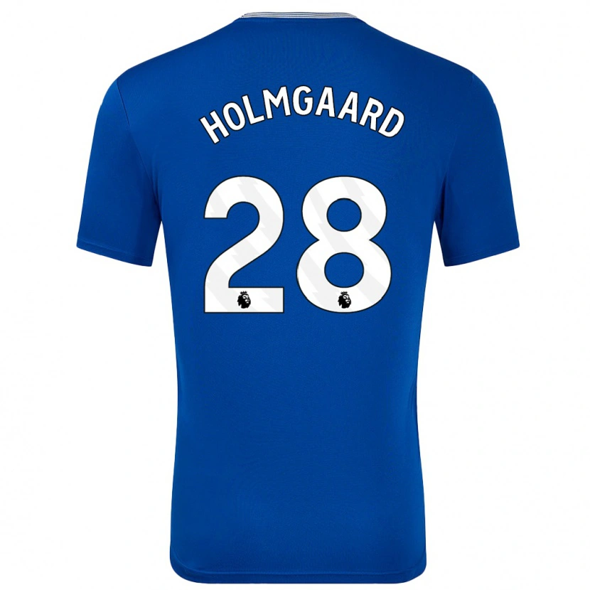 Danxen Børn Karen Holmgaard #28 Blå Med Hjemmebane Spillertrøjer 2024/25 Trøje T-Shirt
