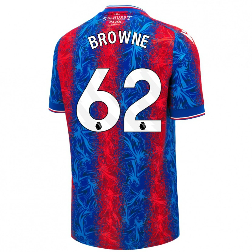 Danxen Børn Luke Browne #62 Røde Blå Striber Hjemmebane Spillertrøjer 2024/25 Trøje T-Shirt