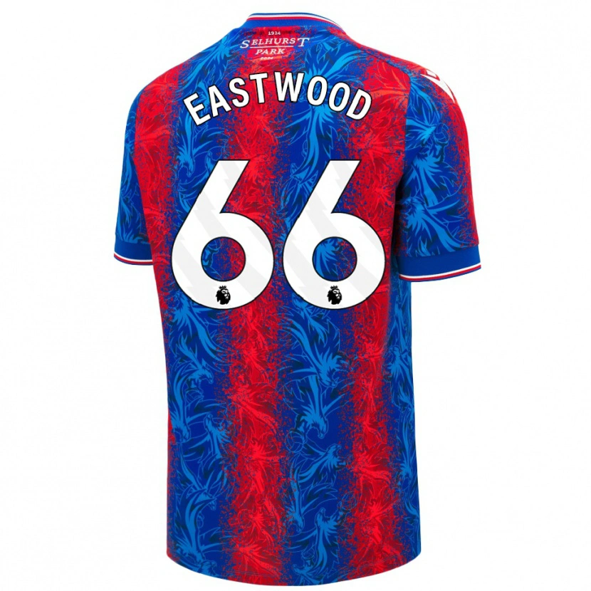 Danxen Børn Billy Eastwood #66 Røde Blå Striber Hjemmebane Spillertrøjer 2024/25 Trøje T-Shirt