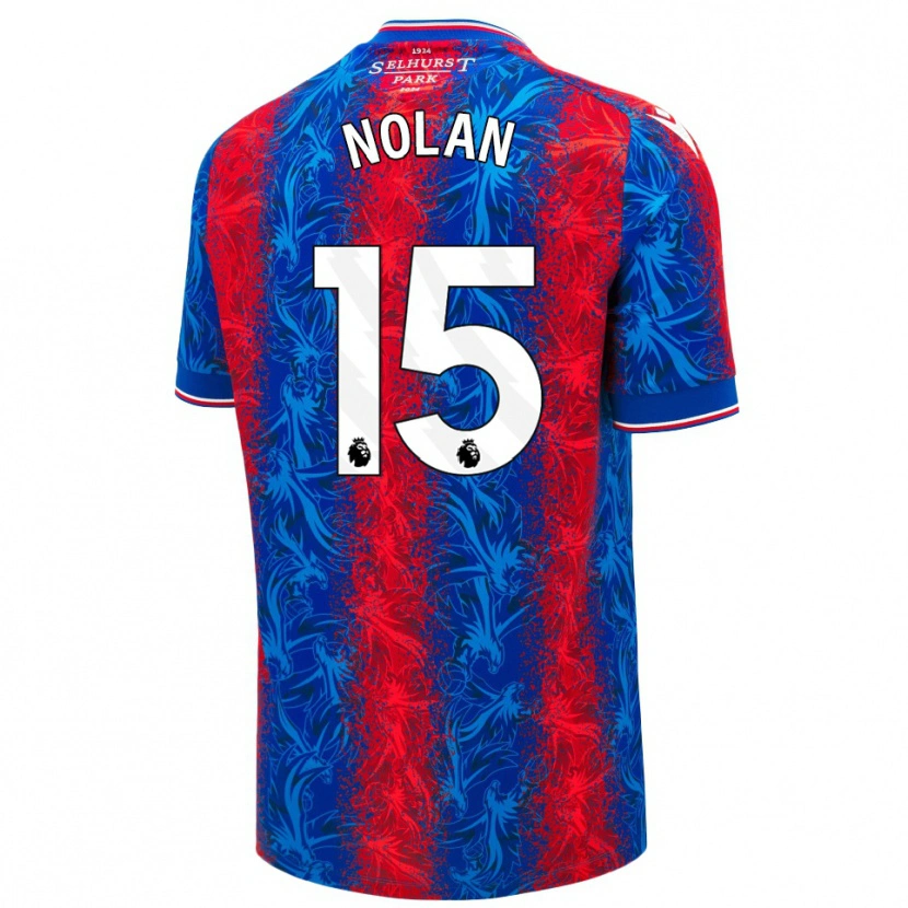 Danxen Børn Hayley Nolan #15 Røde Blå Striber Hjemmebane Spillertrøjer 2024/25 Trøje T-Shirt