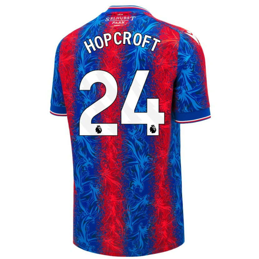 Danxen Børn Shanade Hopcroft #24 Røde Blå Striber Hjemmebane Spillertrøjer 2024/25 Trøje T-Shirt