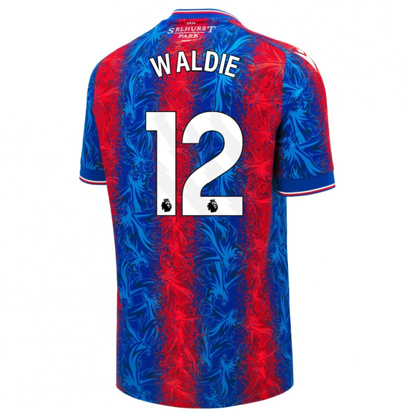 Danxen Børn Lizzie Waldie #12 Røde Blå Striber Hjemmebane Spillertrøjer 2024/25 Trøje T-Shirt