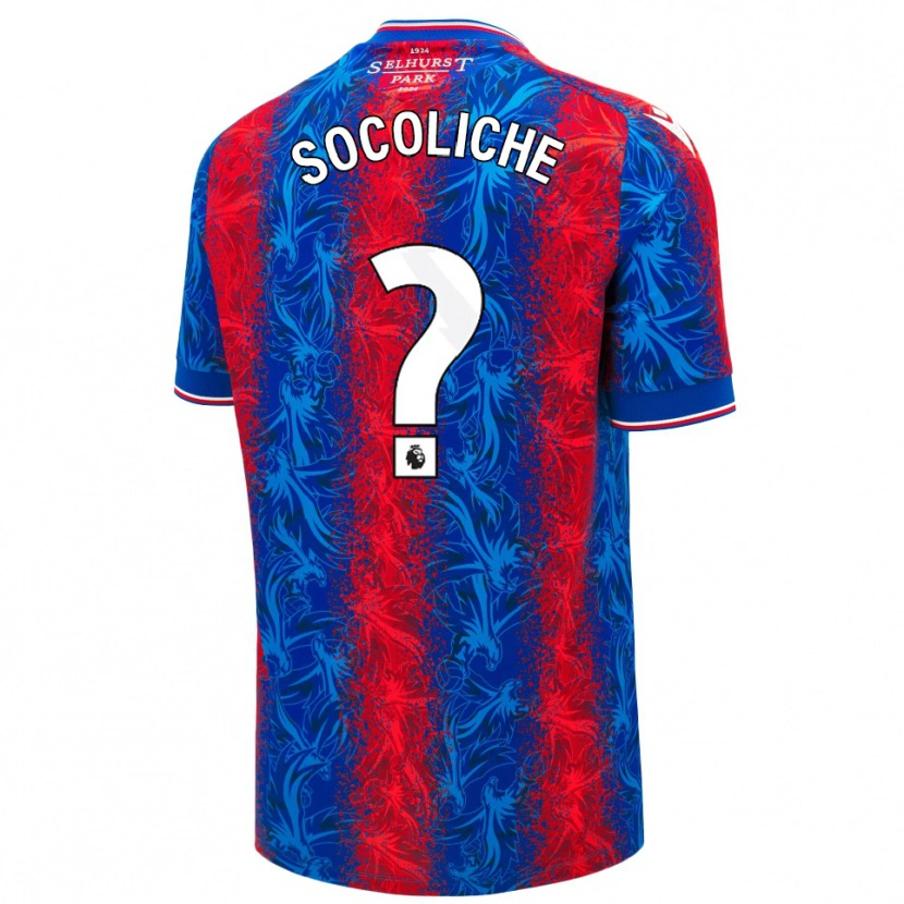 Danxen Børn Basilio Rieno Socoliche #0 Røde Blå Striber Hjemmebane Spillertrøjer 2024/25 Trøje T-Shirt
