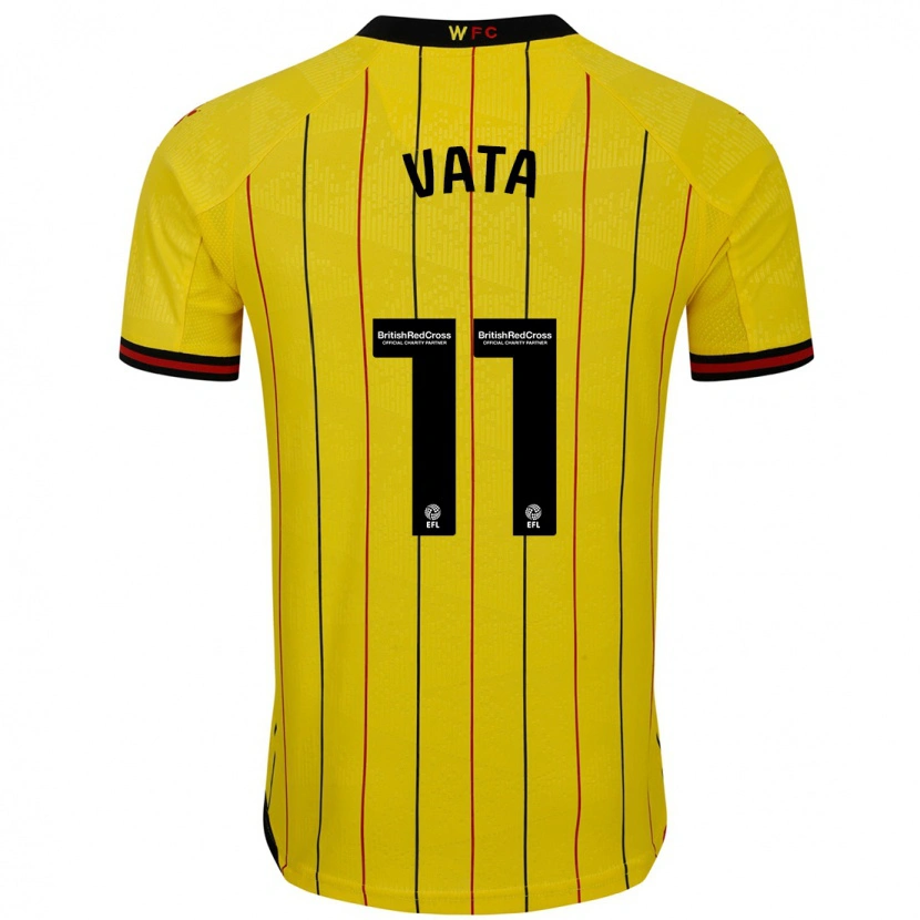 Danxen Børn Rocco Vata #11 Gul Sort Hjemmebane Spillertrøjer 2024/25 Trøje T-Shirt