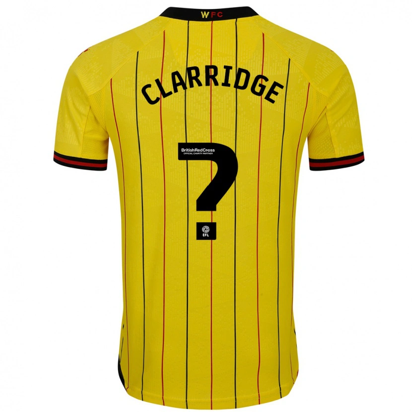 Danxen Børn James Clarridge #0 Gul Sort Hjemmebane Spillertrøjer 2024/25 Trøje T-Shirt