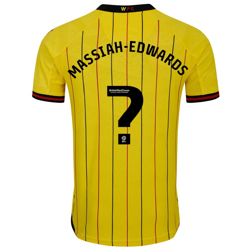 Danxen Børn Zavier Massiah-Edwards #0 Gul Sort Hjemmebane Spillertrøjer 2024/25 Trøje T-Shirt